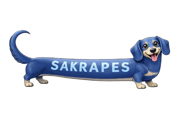 Ilustrace psa s napisem Sakrapes